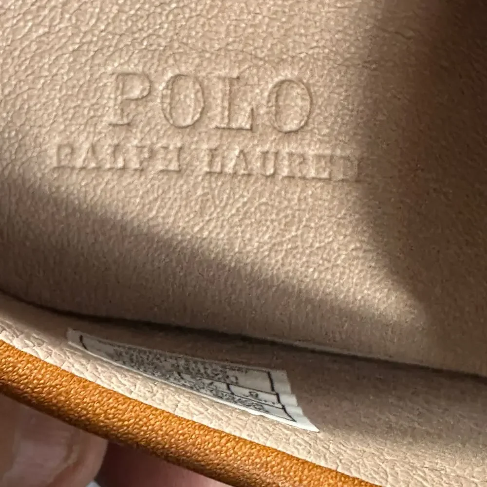 Polo Ralph Lauren Boys Size 8 Leather Penny Loafers Brown Moc Toe Shoes